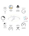 NEPAL MINI * VENTILADOR BLANCO LED CON MANDO